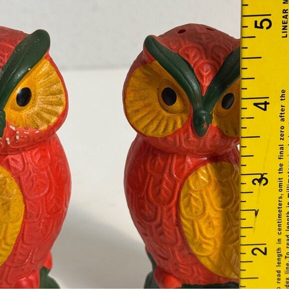 Vintage Ceramic Owl Salt & Pepper Shakers Made in Japan 70s - Picture 8 of 9